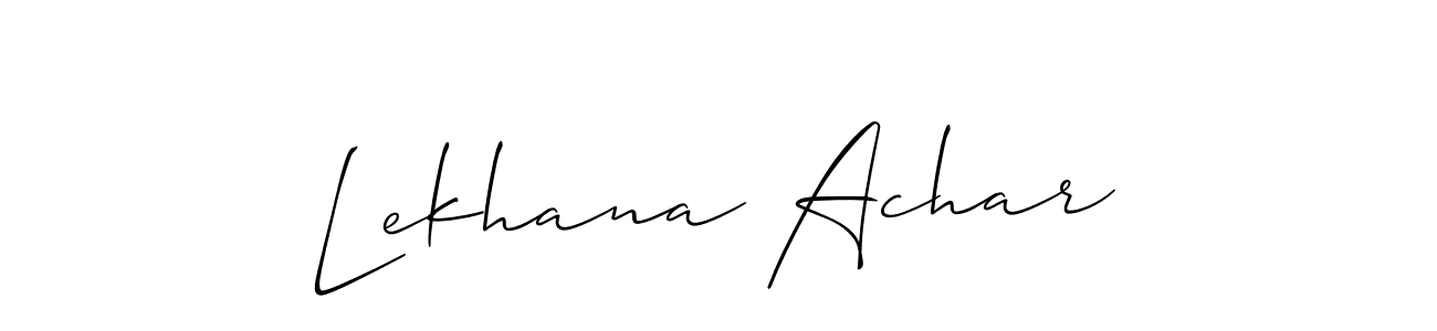 Use a signature maker to create a handwritten signature online. With this signature software, you can design (Allison_Script) your own signature for name Lekhana Achar. Lekhana Achar signature style 2 images and pictures png