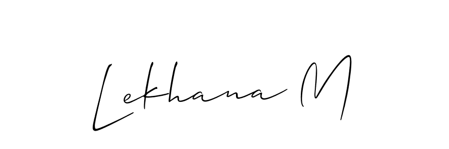 Create a beautiful signature design for name Lekhana M. With this signature (Allison_Script) fonts, you can make a handwritten signature for free. Lekhana M signature style 2 images and pictures png