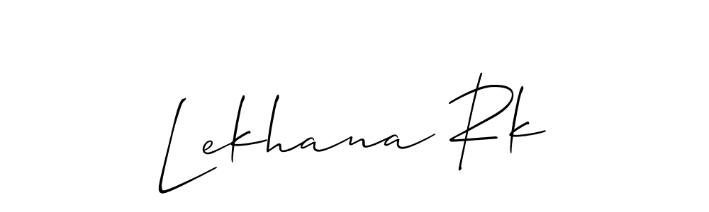 Make a beautiful signature design for name Lekhana Rk. With this signature (Allison_Script) style, you can create a handwritten signature for free. Lekhana Rk signature style 2 images and pictures png