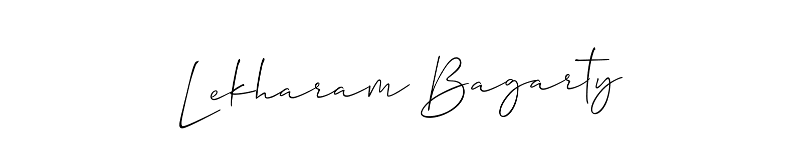 You should practise on your own different ways (Allison_Script) to write your name (Lekharam Bagarty) in signature. don't let someone else do it for you. Lekharam Bagarty signature style 2 images and pictures png