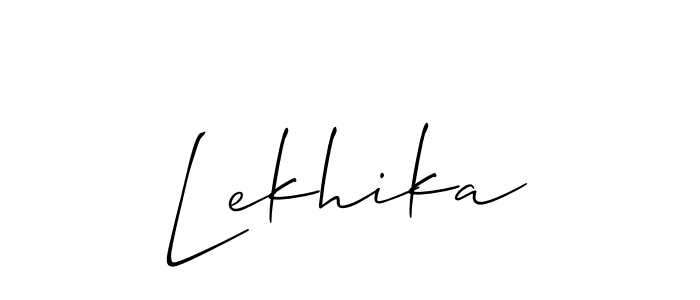 Use a signature maker to create a handwritten signature online. With this signature software, you can design (Allison_Script) your own signature for name Lekhika. Lekhika signature style 2 images and pictures png