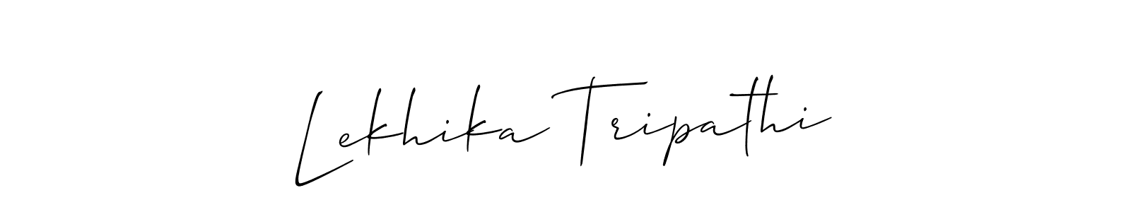 You should practise on your own different ways (Allison_Script) to write your name (Lekhika Tripathi) in signature. don't let someone else do it for you. Lekhika Tripathi signature style 2 images and pictures png