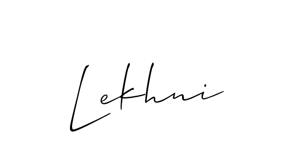 Similarly Allison_Script is the best handwritten signature design. Signature creator online .You can use it as an online autograph creator for name Lekhni. Lekhni signature style 2 images and pictures png