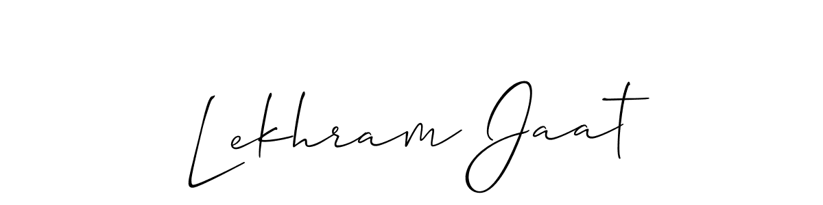 Create a beautiful signature design for name Lekhram Jaat. With this signature (Allison_Script) fonts, you can make a handwritten signature for free. Lekhram Jaat signature style 2 images and pictures png