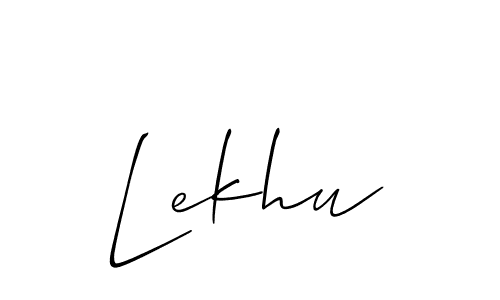 Similarly Allison_Script is the best handwritten signature design. Signature creator online .You can use it as an online autograph creator for name Lekhu. Lekhu signature style 2 images and pictures png