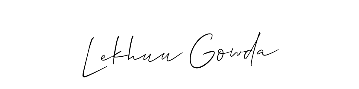 How to Draw Lekhuu Gowda signature style? Allison_Script is a latest design signature styles for name Lekhuu Gowda. Lekhuu Gowda signature style 2 images and pictures png