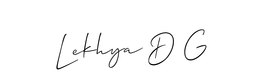 Use a signature maker to create a handwritten signature online. With this signature software, you can design (Allison_Script) your own signature for name Lekhya D G. Lekhya D G signature style 2 images and pictures png