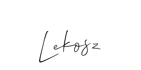 How to make Lekosz name signature. Use Allison_Script style for creating short signs online. This is the latest handwritten sign. Lekosz signature style 2 images and pictures png