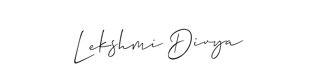Design your own signature with our free online signature maker. With this signature software, you can create a handwritten (Allison_Script) signature for name Lekshmi Divya. Lekshmi Divya signature style 2 images and pictures png