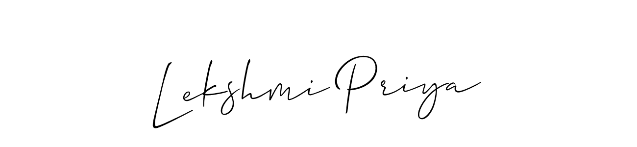 How to make Lekshmi Priya name signature. Use Allison_Script style for creating short signs online. This is the latest handwritten sign. Lekshmi Priya signature style 2 images and pictures png