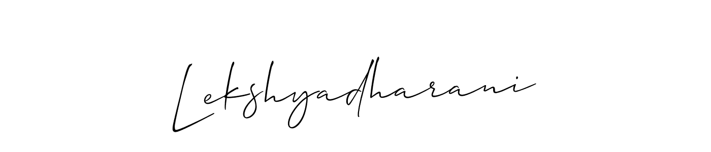 Also You can easily find your signature by using the search form. We will create Lekshyadharani name handwritten signature images for you free of cost using Allison_Script sign style. Lekshyadharani signature style 2 images and pictures png