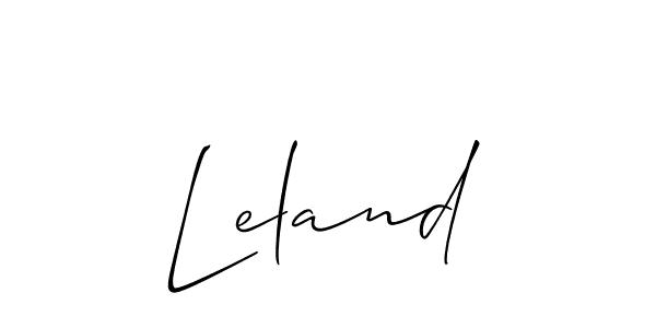 Design your own signature with our free online signature maker. With this signature software, you can create a handwritten (Allison_Script) signature for name Leland. Leland signature style 2 images and pictures png