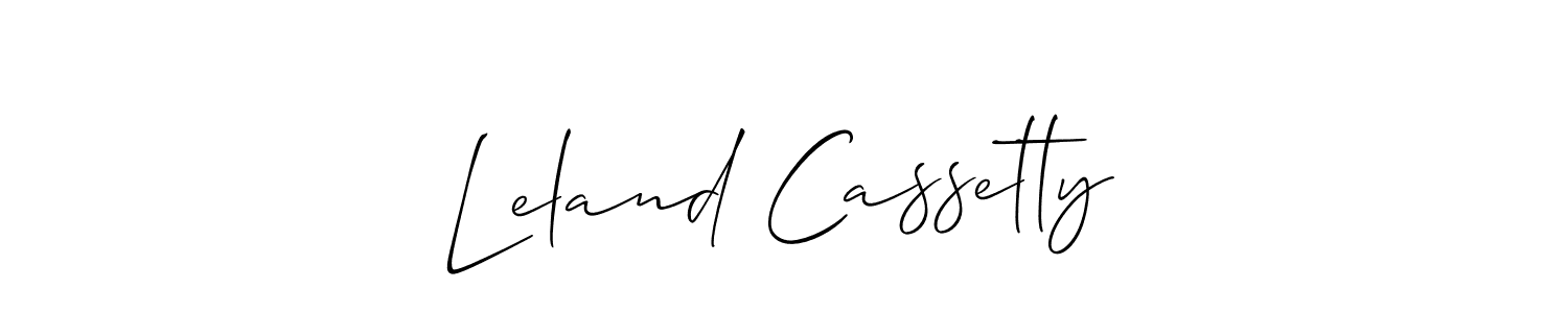 It looks lik you need a new signature style for name Leland Cassetty. Design unique handwritten (Allison_Script) signature with our free signature maker in just a few clicks. Leland Cassetty signature style 2 images and pictures png