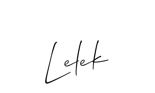 How to make Lelek signature? Allison_Script is a professional autograph style. Create handwritten signature for Lelek name. Lelek signature style 2 images and pictures png