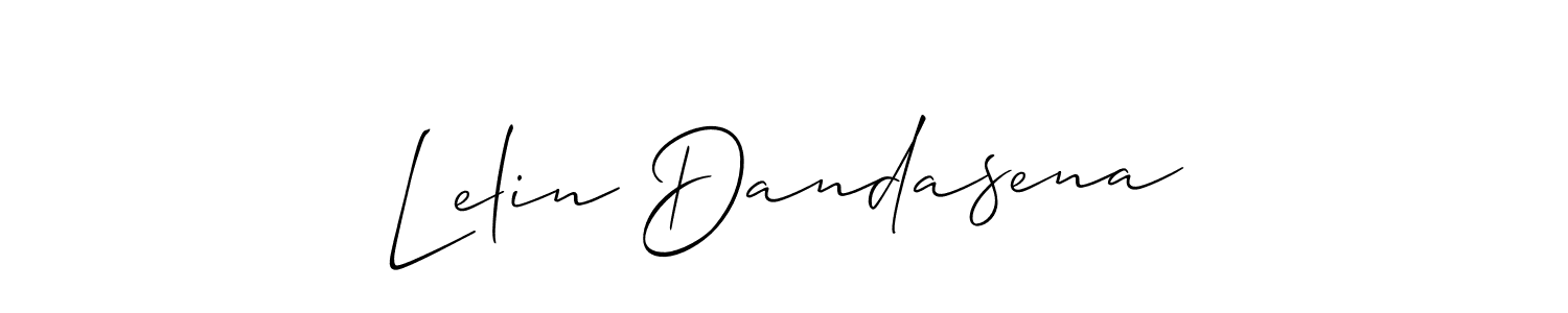 How to Draw Lelin Dandasena signature style? Allison_Script is a latest design signature styles for name Lelin Dandasena. Lelin Dandasena signature style 2 images and pictures png