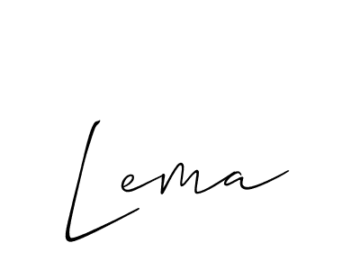 Design your own signature with our free online signature maker. With this signature software, you can create a handwritten (Allison_Script) signature for name Lema. Lema signature style 2 images and pictures png