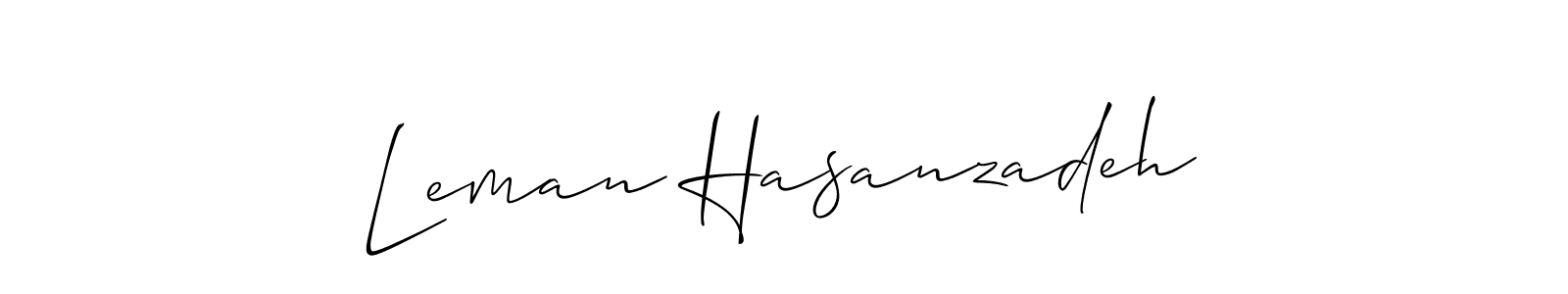 if you are searching for the best signature style for your name Leman Hasanzadeh. so please give up your signature search. here we have designed multiple signature styles  using Allison_Script. Leman Hasanzadeh signature style 2 images and pictures png