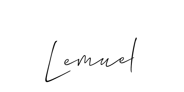 How to make Lemuel name signature. Use Allison_Script style for creating short signs online. This is the latest handwritten sign. Lemuel signature style 2 images and pictures png