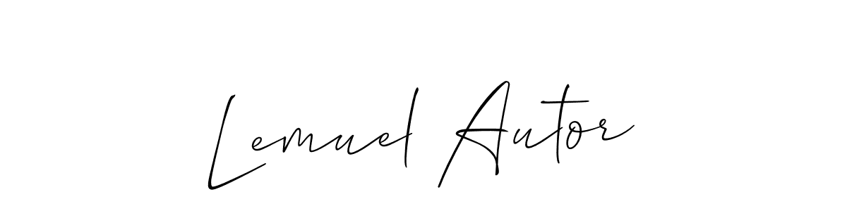 How to Draw Lemuel Autor signature style? Allison_Script is a latest design signature styles for name Lemuel Autor. Lemuel Autor signature style 2 images and pictures png