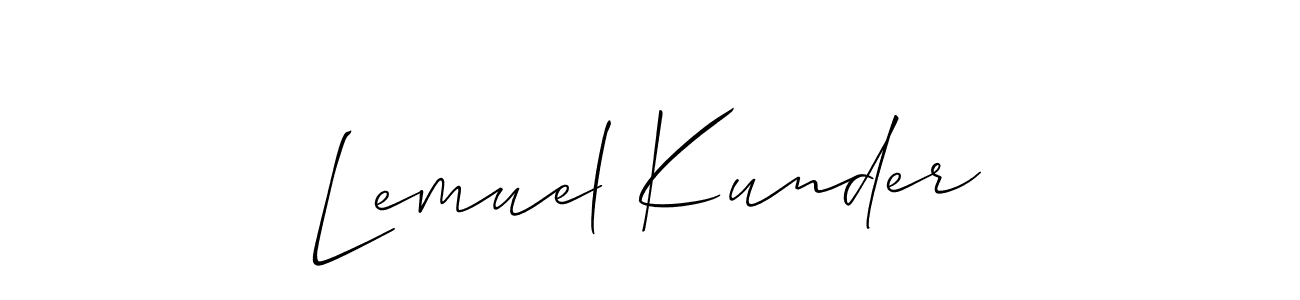 Design your own signature with our free online signature maker. With this signature software, you can create a handwritten (Allison_Script) signature for name Lemuel Kunder. Lemuel Kunder signature style 2 images and pictures png