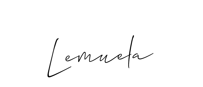 How to make Lemuela signature? Allison_Script is a professional autograph style. Create handwritten signature for Lemuela name. Lemuela signature style 2 images and pictures png