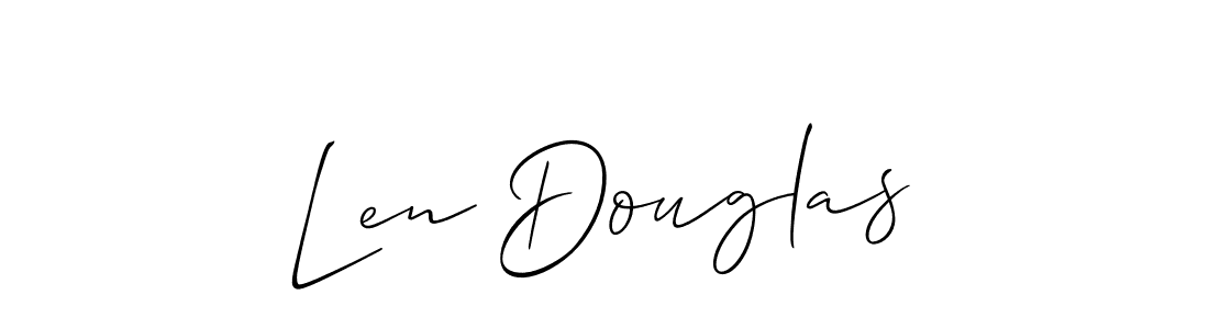 Len Douglas stylish signature style. Best Handwritten Sign (Allison_Script) for my name. Handwritten Signature Collection Ideas for my name Len Douglas. Len Douglas signature style 2 images and pictures png