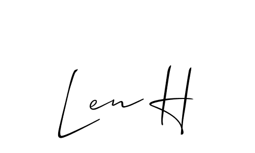 Make a short Len H signature style. Manage your documents anywhere anytime using Allison_Script. Create and add eSignatures, submit forms, share and send files easily. Len H signature style 2 images and pictures png