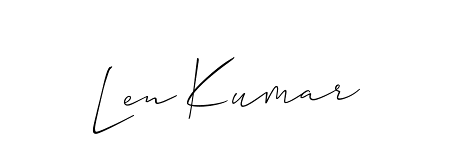 How to make Len Kumar name signature. Use Allison_Script style for creating short signs online. This is the latest handwritten sign. Len Kumar signature style 2 images and pictures png