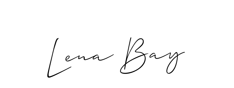 The best way (Allison_Script) to make a short signature is to pick only two or three words in your name. The name Lena Bay include a total of six letters. For converting this name. Lena Bay signature style 2 images and pictures png