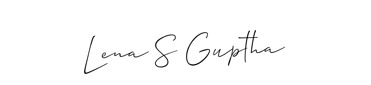 Check out images of Autograph of Lena S Guptha name. Actor Lena S Guptha Signature Style. Allison_Script is a professional sign style online. Lena S Guptha signature style 2 images and pictures png