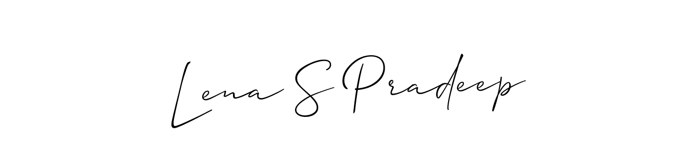Also You can easily find your signature by using the search form. We will create Lena S Pradeep name handwritten signature images for you free of cost using Allison_Script sign style. Lena S Pradeep signature style 2 images and pictures png