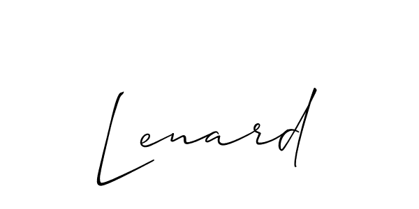 if you are searching for the best signature style for your name Lenard. so please give up your signature search. here we have designed multiple signature styles  using Allison_Script. Lenard signature style 2 images and pictures png