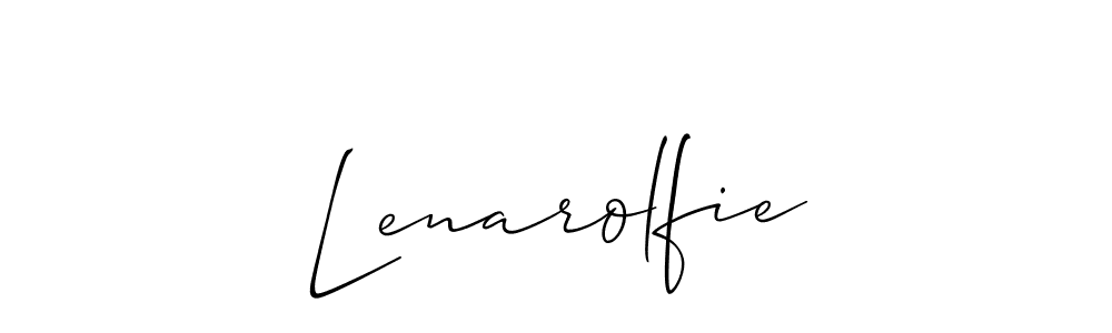 It looks lik you need a new signature style for name Lenarolfie. Design unique handwritten (Allison_Script) signature with our free signature maker in just a few clicks. Lenarolfie signature style 2 images and pictures png