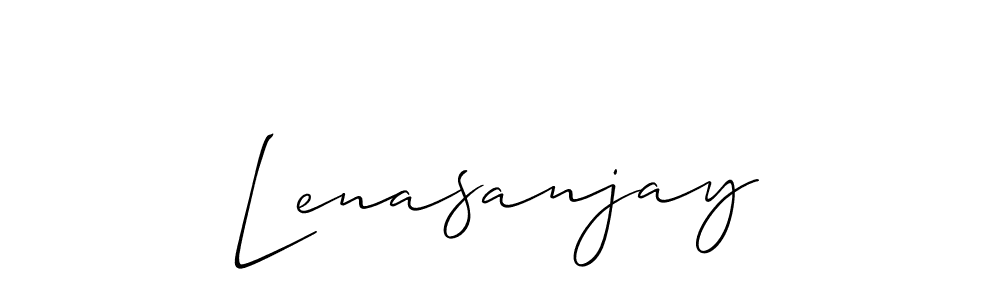 The best way (Allison_Script) to make a short signature is to pick only two or three words in your name. The name Lenasanjay include a total of six letters. For converting this name. Lenasanjay signature style 2 images and pictures png