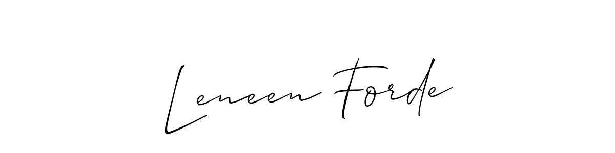 Create a beautiful signature design for name Leneen Forde. With this signature (Allison_Script) fonts, you can make a handwritten signature for free. Leneen Forde signature style 2 images and pictures png