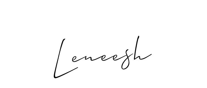 Make a beautiful signature design for name Leneesh. With this signature (Allison_Script) style, you can create a handwritten signature for free. Leneesh signature style 2 images and pictures png