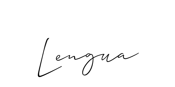Create a beautiful signature design for name Lengua. With this signature (Allison_Script) fonts, you can make a handwritten signature for free. Lengua signature style 2 images and pictures png