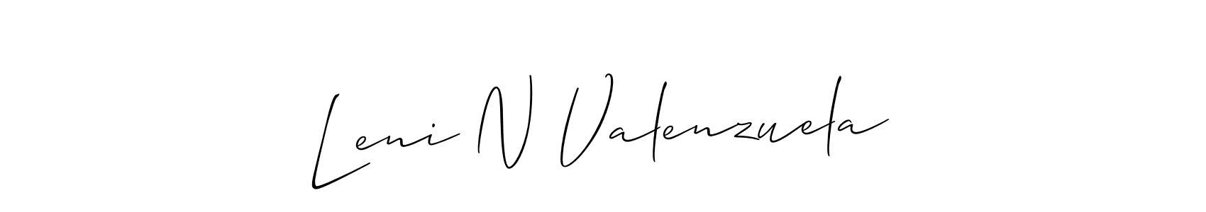 Make a beautiful signature design for name Leni N Valenzuela. With this signature (Allison_Script) style, you can create a handwritten signature for free. Leni N Valenzuela signature style 2 images and pictures png