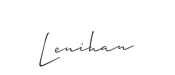 The best way (Allison_Script) to make a short signature is to pick only two or three words in your name. The name Lenihan include a total of six letters. For converting this name. Lenihan signature style 2 images and pictures png