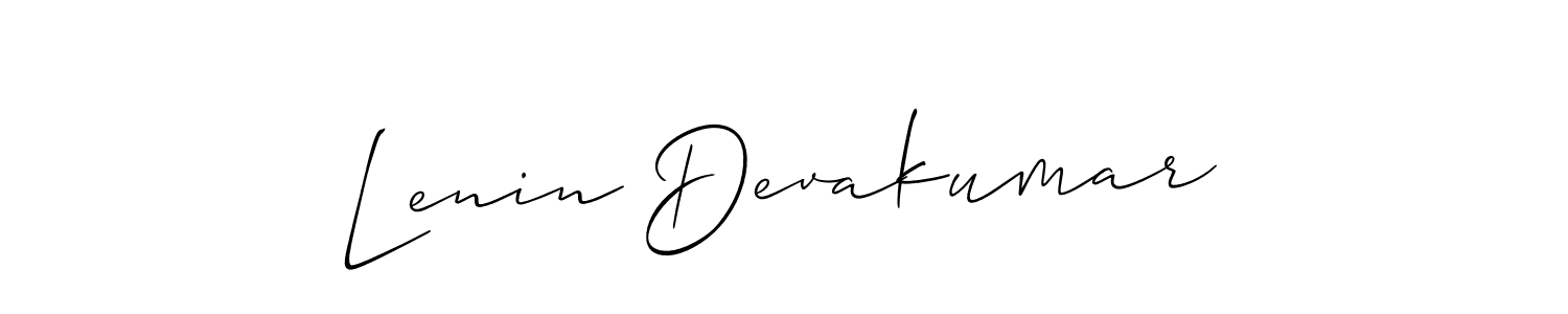 if you are searching for the best signature style for your name Lenin Devakumar. so please give up your signature search. here we have designed multiple signature styles  using Allison_Script. Lenin Devakumar signature style 2 images and pictures png