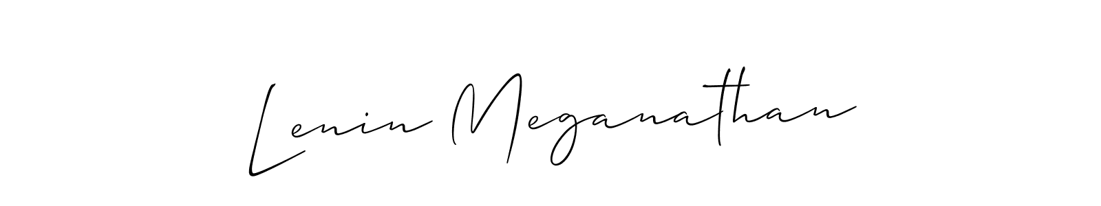 Also You can easily find your signature by using the search form. We will create Lenin Meganathan name handwritten signature images for you free of cost using Allison_Script sign style. Lenin Meganathan signature style 2 images and pictures png