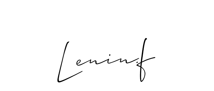 Use a signature maker to create a handwritten signature online. With this signature software, you can design (Allison_Script) your own signature for name Lenin.f. Lenin.f signature style 2 images and pictures png