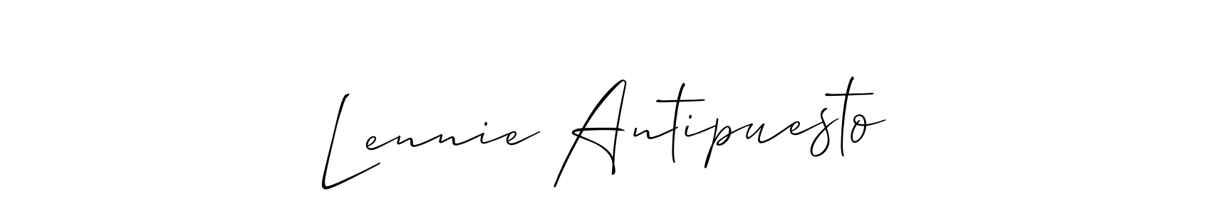 Use a signature maker to create a handwritten signature online. With this signature software, you can design (Allison_Script) your own signature for name Lennie Antipuesto. Lennie Antipuesto signature style 2 images and pictures png