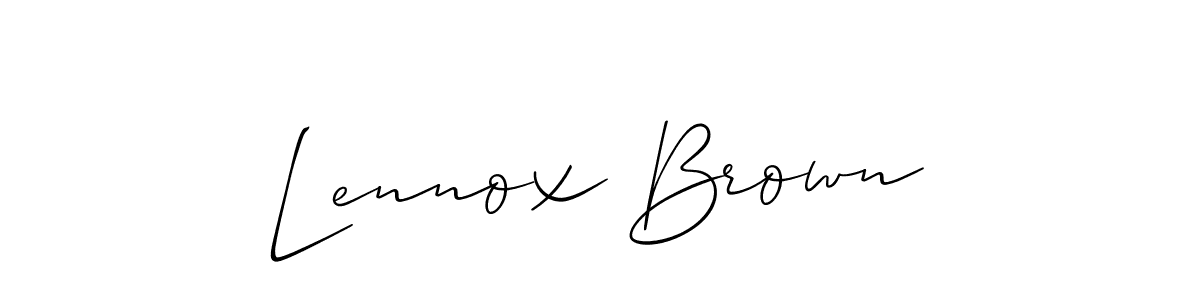 Allison_Script is a professional signature style that is perfect for those who want to add a touch of class to their signature. It is also a great choice for those who want to make their signature more unique. Get Lennox Brown name to fancy signature for free. Lennox Brown signature style 2 images and pictures png