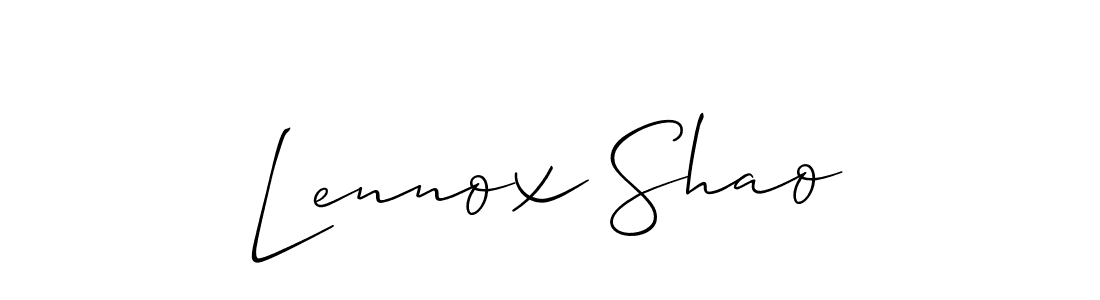 The best way (Allison_Script) to make a short signature is to pick only two or three words in your name. The name Lennox Shao include a total of six letters. For converting this name. Lennox Shao signature style 2 images and pictures png