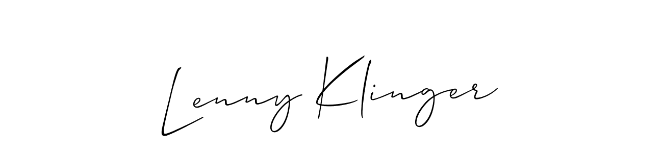 if you are searching for the best signature style for your name Lenny Klinger. so please give up your signature search. here we have designed multiple signature styles  using Allison_Script. Lenny Klinger signature style 2 images and pictures png