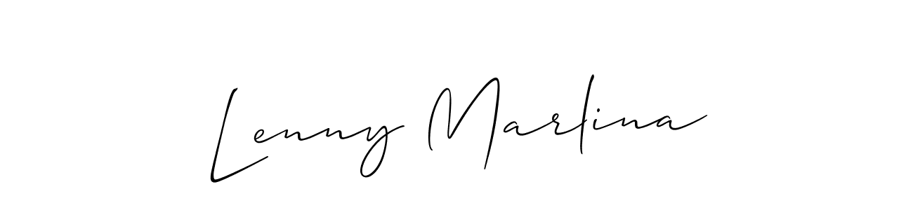 Allison_Script is a professional signature style that is perfect for those who want to add a touch of class to their signature. It is also a great choice for those who want to make their signature more unique. Get Lenny Marlina name to fancy signature for free. Lenny Marlina signature style 2 images and pictures png