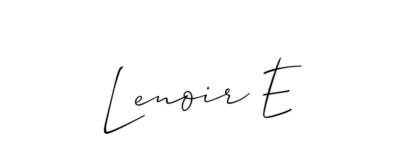 if you are searching for the best signature style for your name Lenoir E. so please give up your signature search. here we have designed multiple signature styles  using Allison_Script. Lenoir E signature style 2 images and pictures png
