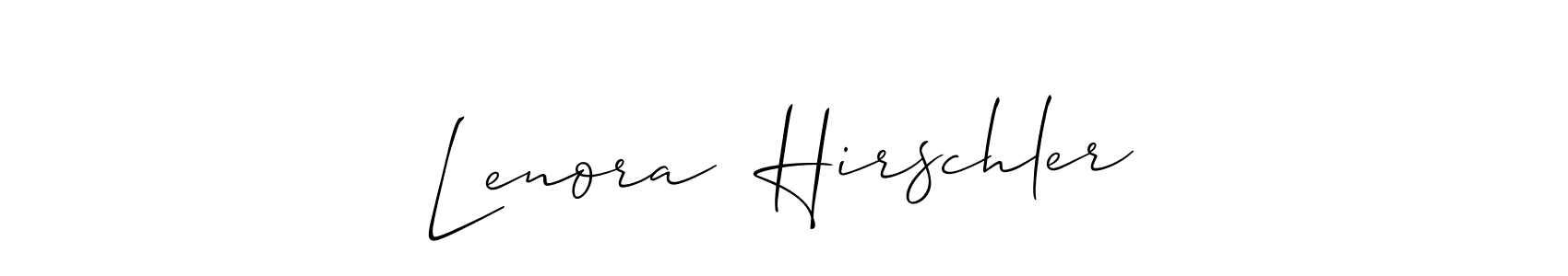 How to make Lenora  Hirschler name signature. Use Allison_Script style for creating short signs online. This is the latest handwritten sign. Lenora  Hirschler signature style 2 images and pictures png