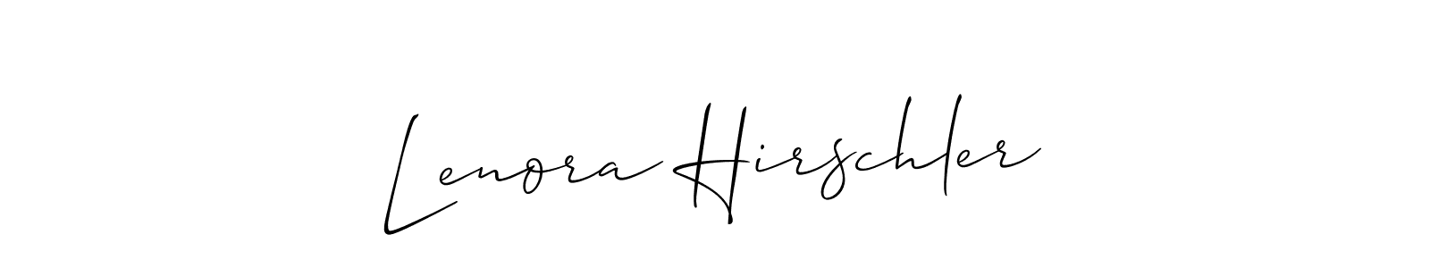 How to Draw Lenora Hirschler signature style? Allison_Script is a latest design signature styles for name Lenora Hirschler. Lenora Hirschler signature style 2 images and pictures png